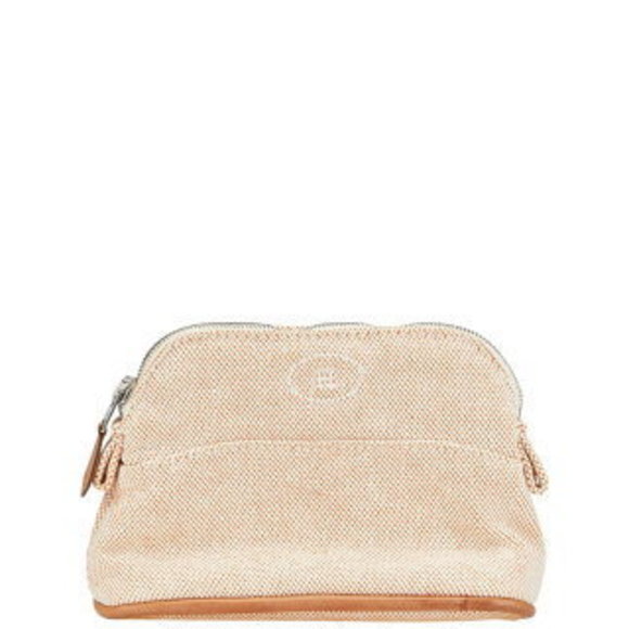 Hermes Bolide Pouch Beige Orange Canvas - Picture 2 of 7